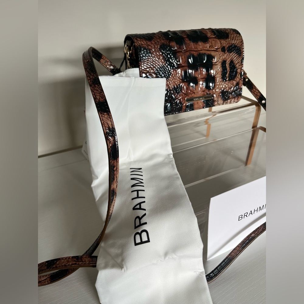 NWT Brahmin - Mini Dux Crossbody Golden Lynx Melbourne Leather - Picture 6 of 13
